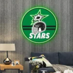 Dallas Stars Neon Sign Nhl Helmet Acrylic 1