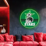 Dallas Stars Neon Sign Nhl Helmet Acrylic 1
