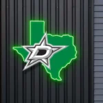 Dallas Stars Neon Sign Texas State Map 1