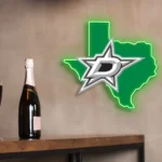 Dallas Stars Neon Sign Texas State Map 1