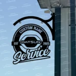 Datsun Metal Sign Bespoke Logo Metal Hanging Sign Car Garage Decor 1