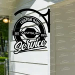 Datsun Metal Sign Bespoke Logo Metal Hanging Sign Car Garage Decor 1