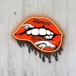 Denver Broncos Neon Sign Dripping Lips 1