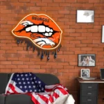 Denver Broncos Neon Sign Dripping Lips 1