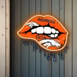 Denver Broncos Neon Sign Dripping Lips 1