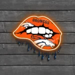 Denver Broncos Neon Sign Dripping Lips 1