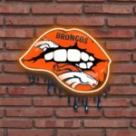 Denver Broncos Neon Sign Dripping Lips 1