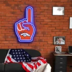 Denver Broncos Neon Sign Nfl Foam Finger 1