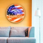 Denver Broncos Neon Sign Us Pennant Acrylic 1