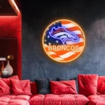 Denver Broncos Neon Sign Us Pennant Acrylic 1