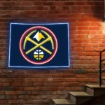 Denver Nuggets Neon Sign Colorado State Map 1