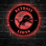 Detroit Lions Metal Sign Lion Club Crest 1