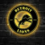 Detroit Lions Metal Sign Lion Club Crest 1