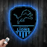 Detroit Lions Metal Sign Shield Shape 1