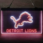Detroit Lions Neon Sign Detailed 3 Color 1