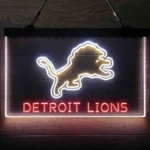 Detroit Lions Neon Sign Detailed 3 Color 1