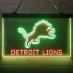 Detroit Lions Neon Sign Detailed 3 Color 1