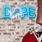 Detroit Lions Neon Sign Dripping Dope 1