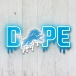 Detroit Lions Neon Sign Dripping Dope 1