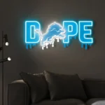 Detroit Lions Neon Sign Dripping Dope 1