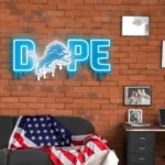 Detroit Lions Neon Sign Dripping Dope 1