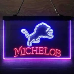Detroit Lions Neon Sign Michelob 3 Color 1