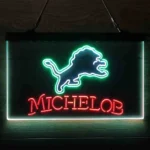 Detroit Lions Neon Sign Michelob 3 Color 1