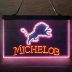 Detroit Lions Neon Sign Michelob 3 Color 1