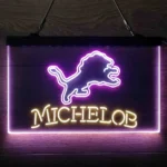 Detroit Lions Neon Sign Michelob 3 Color 1