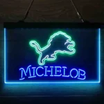 Detroit Lions Neon Sign Michelob 3 Color 1