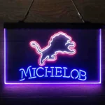 Detroit Lions Neon Sign Michelob 3 Color 1