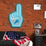 Detroit Lions Neon Sign Nfl Foam Finger 1