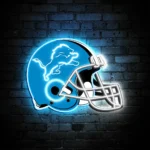 Detroit Lions Neon Sign Nfl Football Helmet Acrylic Led 1