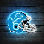 Detroit Lions Neon Sign Nfl Football Helmet Acrylic Led 1