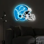Detroit Lions Neon Sign Nfl Football Helmet Acrylic Led 1