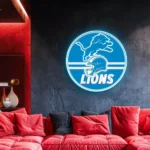 Detroit Lions Neon Sign Nfl Helmet Acrylic 1