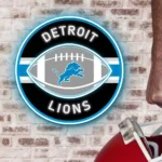 Detroit Lions Neon Sign Rugby Acrylic 1