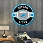 Detroit Lions Neon Sign Rugby Acrylic 1