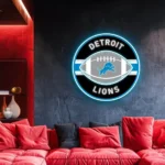 Detroit Lions Neon Sign Rugby Acrylic 1
