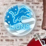Detroit Lions Neon Sign Us Pennant Acrylic 1