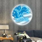 Detroit Lions Neon Sign Us Pennant Acrylic 1