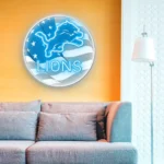 Detroit Lions Neon Sign Us Pennant Acrylic 1