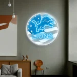 Detroit Lions Neon Sign Us Pennant Acrylic 1