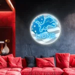 Detroit Lions Neon Sign Us Pennant Acrylic 1