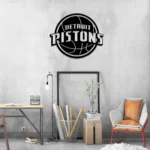 Detroit Pistons Metal Sign Logo 1