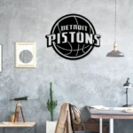 Detroit Pistons Metal Sign Logo 1