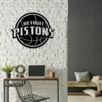 Detroit Pistons Metal Sign Logo 1