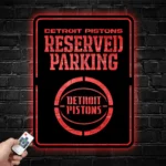 Detroit Pistons Metal Sign Reserved Parking Logo 1