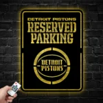 Detroit Pistons Metal Sign Reserved Parking Logo 1