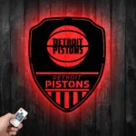 Detroit Pistons Metal Sign Shield Shape 1